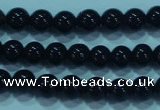 CTG20 15.5 inches 4mm round B grade tiny black agate beads