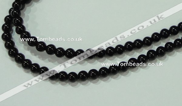 CTG20 15.5 inches 4mm round B grade tiny black agate beads