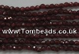 CTG201 15.5 inches 2.5mm faceted round tiny red garnet beads