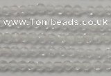 CTG202 15.5 inches 3mm faceted round tiny white crystal beads