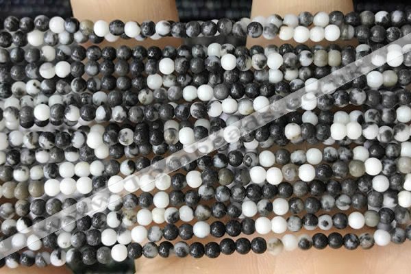 CTG2026 15 inches 2mm,3mm black & white jasper beads