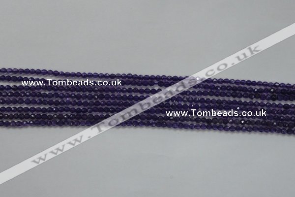 CTG205 15.5 inches 3mm faceted round tiny amethyst gemstone beads