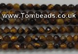 CTG207 15.5 inches 3mm faceted round tiny yellow tiger eye beads