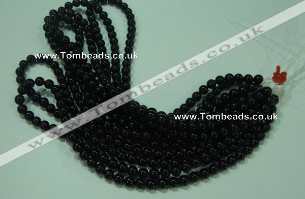 CTG21 15.5 inches 6mm round B grade black agate beads wholesale