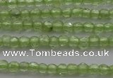 CTG210 15.5 inches 2mm faceted round tiny olive quartz beads