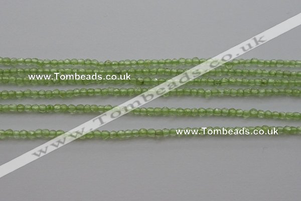 CTG210 15.5 inches 2mm faceted round tiny olive quartz beads