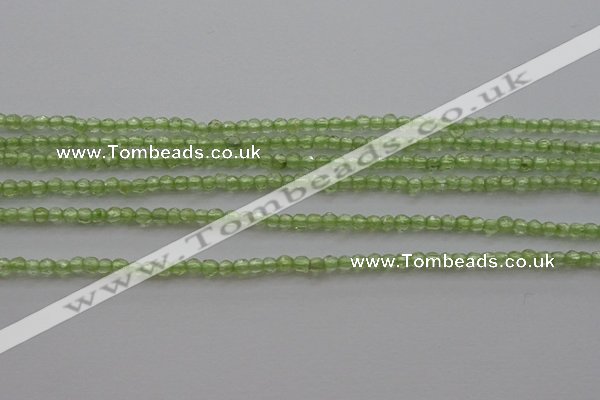 CTG210 15.5 inches 2mm faceted round tiny olive quartz beads