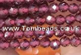 CTG2109 15 inches 2mm faceted round tiny red garnet beads