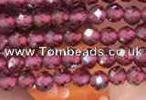 CTG2109 15 inches 2mm faceted round tiny red garnet beads