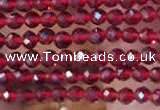 CTG2112 15 inches 2mm faceted round tiny quartz glass beads