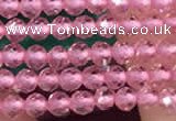 CTG2113 15 inches 2mm faceted round tiny quartz glass beads