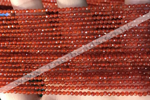 CTG2121 15 inches 2mm,3mm faceted round red agate gemstone beads