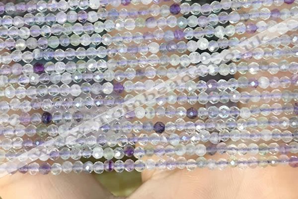 CTG2128 15 inches 2mm,3mm faceted round fluorite gemstone beads