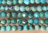 CTG2129 15 inches 2mm,3mm faceted round synthetic turquoise beads