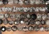 CTG2132 15 inches 2mm,3mm faceted round black rutilated quartz beads