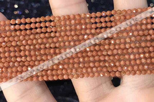 CTG2136 15 inches 2mm,3mm faceted round goldstone beads