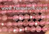 CTG2141 15 inches 2mm,3mm & 4mm faceted round strawberry quartz beads