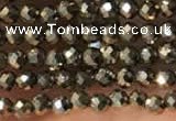 CTG2146 15 inches 2mm,3mm & 4mm faceted round pyrite gemstone beads