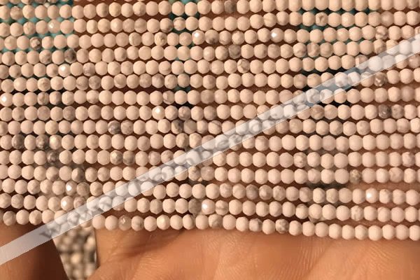 CTG2148 15 inches 2mm,3mm & 4mm faceted round white howlite beads