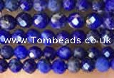 CTG2159 15 inches 2mm,3mm faceted round lapis lazuli beads