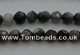 CTG216 15.5 inches 3mm faceted round tiny eagle eye jasper beads