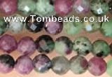 CTG2183 15 inches 2mm,3mm faceted round ruby zoisite beads