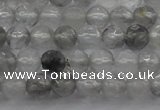 CTG220 15.5 inches 3mm faceted round tiny cloudy quartz beads