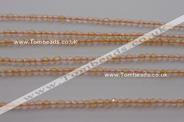 CTG221 15.5 inches 3mm faceted round tiny citrine beads