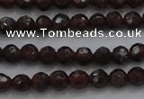 CTG222 15.5 inches 3mm faceted round tiny red garnet beads