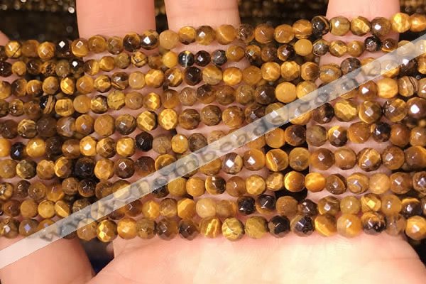 CTG2222 15 inches 2mm,3mm faceted round yellow tiger eye beads