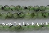 CTG224 15.5 inches 3mm faceted round tiny green rutilated quartz beads