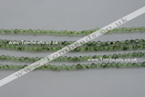 CTG224 15.5 inches 3mm faceted round tiny green rutilated quartz beads