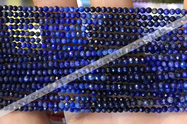 CTG2241 15 inches 2mm faceted round natural lapis lazuli beads