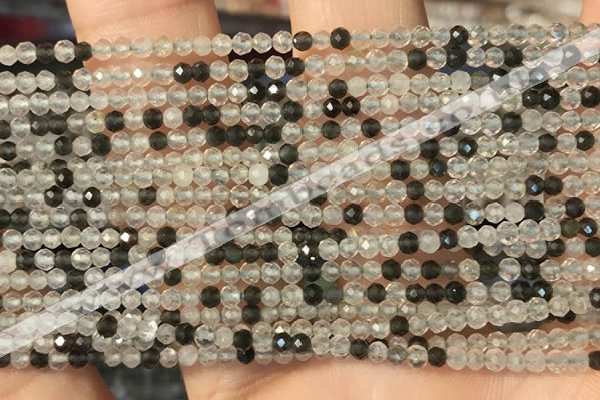 CTG2256 15 inches 2mm faceted round ghost crystal beads