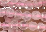 CTG2500 15.5 inches 4mm faceted round rose quartz beads