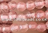 CTG2501 15.5 inches 4mm faceted round cherry quartz beads