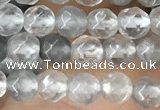 CTG2505 15.5 inches 4mm faceted round cloudy quartz beads