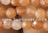 CTG2520 15.5 inches 4mm faceted round red aventurine beads