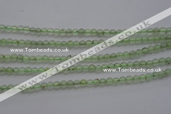 CTG255 15.5 inches 3mm round tiny green rutilated quartz beads