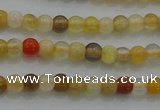 CTG263 15.5 inches 3mm round tiny yellow botswana agate beads wholesale