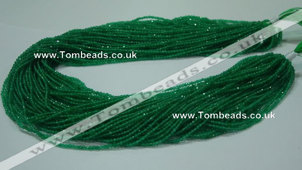 CTG28 15.5 inches 2mm faceted round green agate beads wholesale