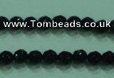 CTG31 15.5 inches 4mm faceted round black agate beads wholesale