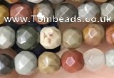 CTG3551 15.5 inches 4mm faceted round imperial jasper beads