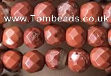 CTG3554 15.5 inches 4mm faceted round red jasper beads