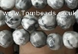 CTG3559 15.5 inches 4mm faceted round grey picture jasper beads