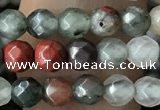 CTG3560 15.5 inches 4mm faceted round blood jasper beads