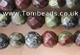 CTG3562 15.5 inches 4mm faceted round dragon blood jasper beads