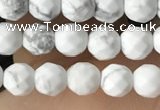 CTG3570 15.5 inches 4mm faceted round white howlite beads