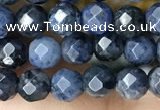 CTG3574 15.5 inches 4mm faceted round dumortierite beads