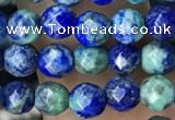 CTG3576 15.5 inches 4mm faceted round chrysocolla beads